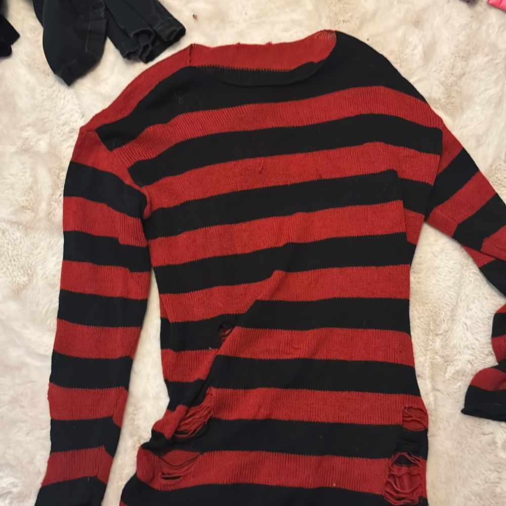 Red and black sweater